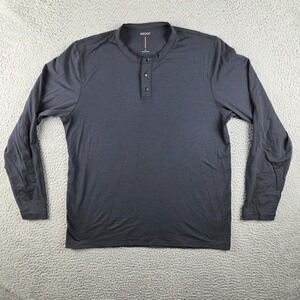 Proof 72 Hour Merino Wool Blend Henley Shirt Mens XL Gray Snap Collar Huckberry